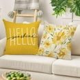 thumbnail image 4 of Sweet Summer Daisy Flower Decorative Throw Pillow Covers 18 x 18 Set of 4, Hello Sunshine Yellow Truck Floral Cushion Case Decor, Seasonal Home Decoration for Sofa Couch, 4 of 5