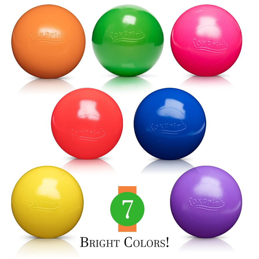 100 x Multi Coloured Ball Elitezotec © New Kids Childrens Plastic Multi Coloured Soft Play Balls Ball Pits Pens Tents Pools