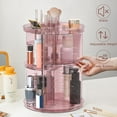 thumbnail image 3 of Rotating Makeup Organizer, DIY 8 Adjustable Layers Spinning Skincare Organizer, Cosmetic Display Case with Brush Holder Perfume Tray, Multi-Function Storage Carousel for Vanity Bathroom Countertop, 3 of 7