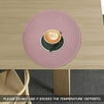 thumbnail image 2 of 15 in Round Woven Vinyl Placemats Set of 4, Modern Non-Slip Insulation Placemat Washable Table Mats for Dining Table, Braided Cotton Place Mats for Kitchen Dining Table Holiday Party – Pink, 2 of 7