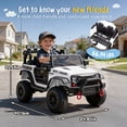 thumbnail image 7 of 24V Kids Ride On Car with Remote Control, 400W Power Motors, 4 Wheels Suspension Toy Car for Kids, Bluetooth, USB, Music, LED Lights, Power Display, Electric Car for Kids Ages 3+, White, 7 of 7