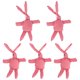 thumbnail image 4 of Conejos pequeños de peluche, decoración en forma de conejito, adorno de Animal bonito para bolsa, rejilla roja y blanca, 5 uds., 4 of 5
