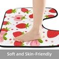thumbnail image 4 of PhooArto Toilet Lid Cover and U-Shaped Toilet Floor Mat Set of 2 Pieces, Bow Strawberry Pattern Toilet Mat Set, Machine Washable Seat Covers Non-Slip Absorbent Rugs, 4 of 6
