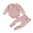 thumbnail image 2 of Baby Boy Girl Winter Clothes Toddlers Ribe Warm Rompers and Wrap Feet Pants Set, 2 of 7