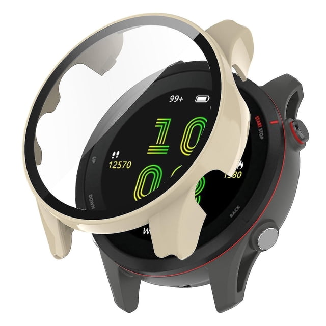 For Garmin Forerunner 255s Full Protection Anti-drop Hard Pc Watch Case Protective Cover With Tempered Glass Screen Protector