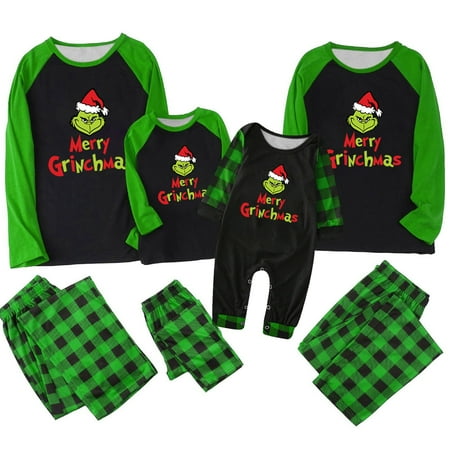 

Matching Christmas Pajamas Grinch - TKing Fashion 2024 New Family Christmas Pajamas Matching Sets Grinch Holiday Xmas Jammies Sleepwear for Couples Adult Kids Toddler 12 Months