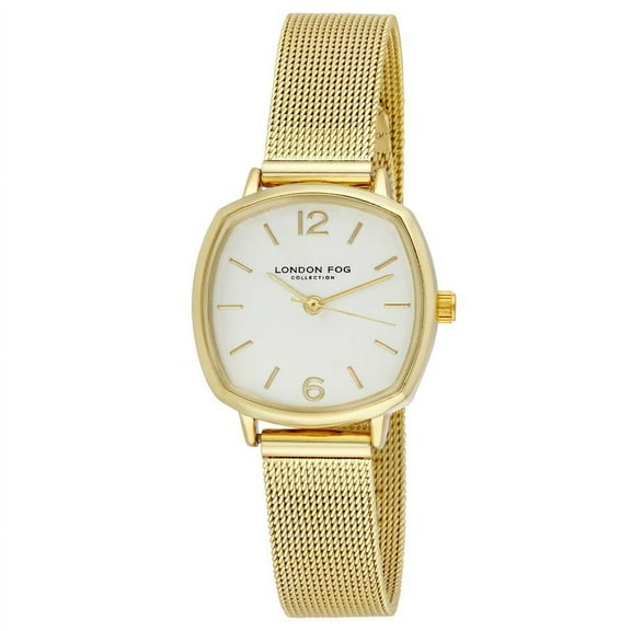 London Fog Gold 26mm Hexagon Case Mesh Strap Watch