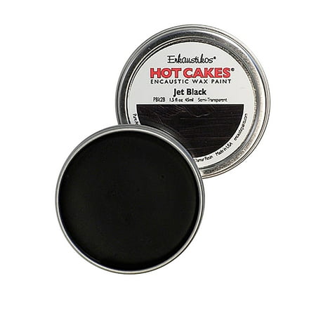 Enkaustikos Hot Cake Encaustic Wax Paint, 1.5 oz. Tin, Jet (Best Wax For Oxidized Paint)