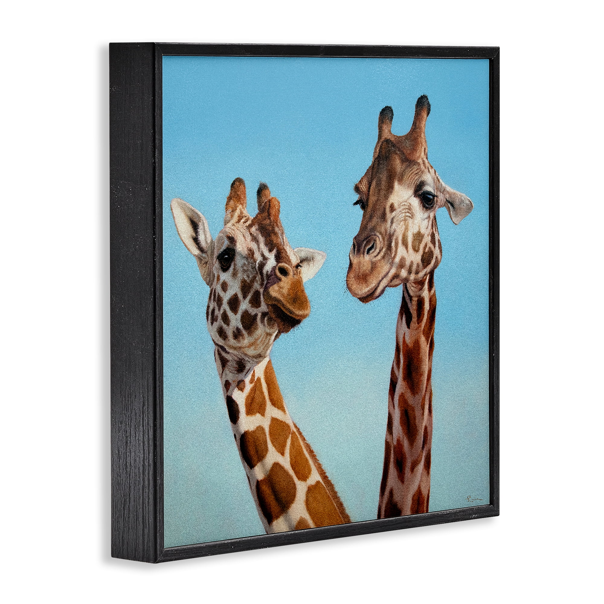 Stupell Industries Romantic Soulmate Giraffes Black Framed Giclee Art, design by Lucia Heffernan