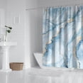 thumbnail image 2 of Blue Marble Shower Curtain Gold Texture Modern Luxury Abstract Shower Curtains Decorative for Bathroom Home Bathtubs Waterproof Fabric Shower Curtain with Hooks 72x72 Inches, 2 of 4