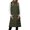 Army Green, variant on Winter Hooded Vest Long Sleeveless Gilet With Zip Front Lined Warm Outerwear Coat