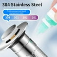 thumbnail image 6 of Stainless Sink Drain Stopper, Bathtub Plug Insert, Stainless Steel Sink Drain Plug, Rustproof, Fits 34-40Mm Basins, Easy Install And Effective Sealing For Bathroom Or Kitchen, Meiiso, 6 of 7