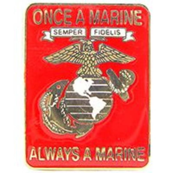 Eagle Emblems P14898 Pin - USMC, Once A Marine - 1.125 in.