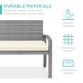 thumbnail image 5 of Best Choice Products 2-Person Outdoor Wicker Bench Garden Patio Porch Furniture w/ 700lb Capacity - Cream/Gray, 5 of 7