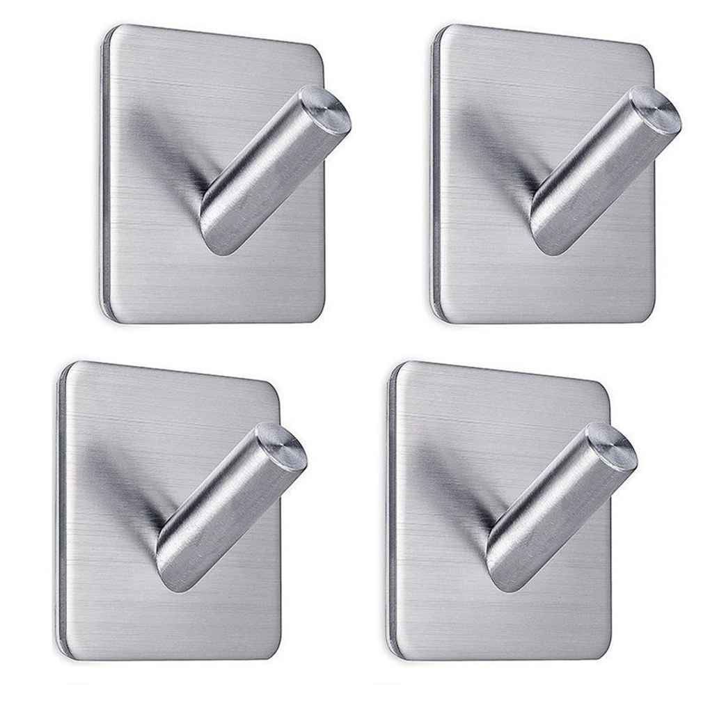 Hats Towel 3 Hooks Stainless Steel Heavy Duty Rail Bar Wall Coat Hangers Rack Wall Mount Coat Hook Scarves SUS 304 Brushed Stainless Steel Finish Rust and Water Proof for Coat Kitchen Utensil