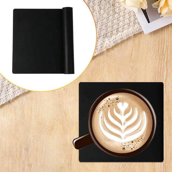 Shiogb Silicone Mats for Kitchen Counter Non-Slip Large Countertop Protector Mat, Heat Mat Silicone Craft Mat, 9x9cm Silicone Placemat, Black