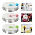 thumbnail image 3 of 3 Sets of Mason Jar Lids with Straw Hole Stainless Steel Straw Lids Straw Lid with Plugs, 3 of 3