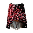 thumbnail image 2 of Craaazy Women's Long Sleeve Valentines Shirts Love Heart Crewneck Casual Loose Tops Gifts, 2 of 5