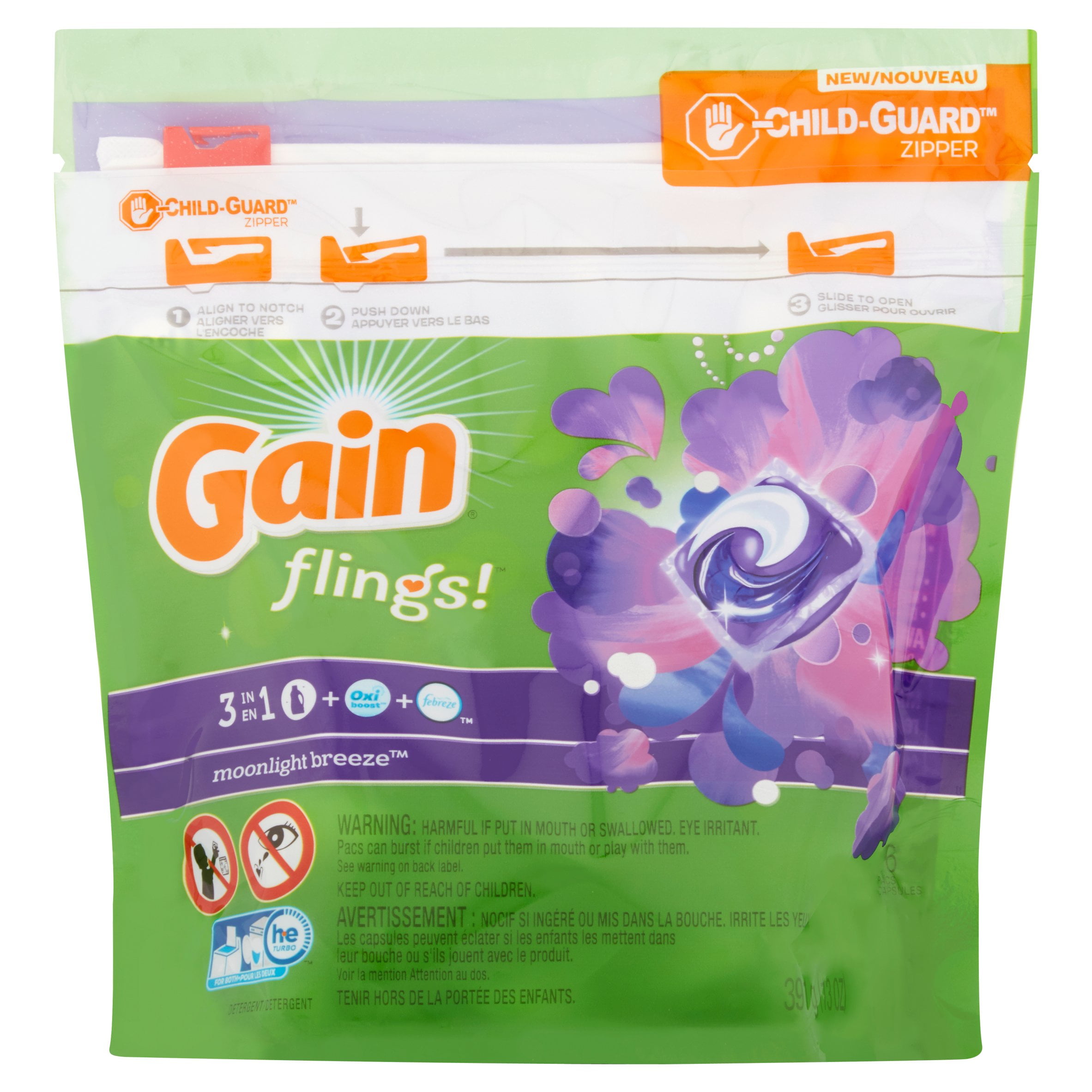 Gain flings! Laundry Detergent Pacs, Moonlight Breeze, 16 count eBay
