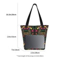 thumbnail image 4 of Uemuo Mexican Flower 2 Print Tote Bags for Women,Large Capacity Corduroy Bag,Reusable Grocery Shoulder Bag,Beach Tote with Zipper Closure, Daily Essentials, 4 of 7