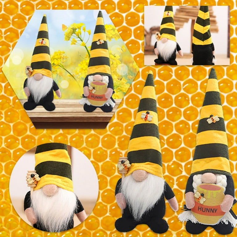 Bumble Bee Chef Gnome Scandinavian Tomte Nisse Swedish Honey Bee Elf Home  Farmhouse Kitchen Decor Bee Shelf Tiered Tray Decorations, Set of 2
