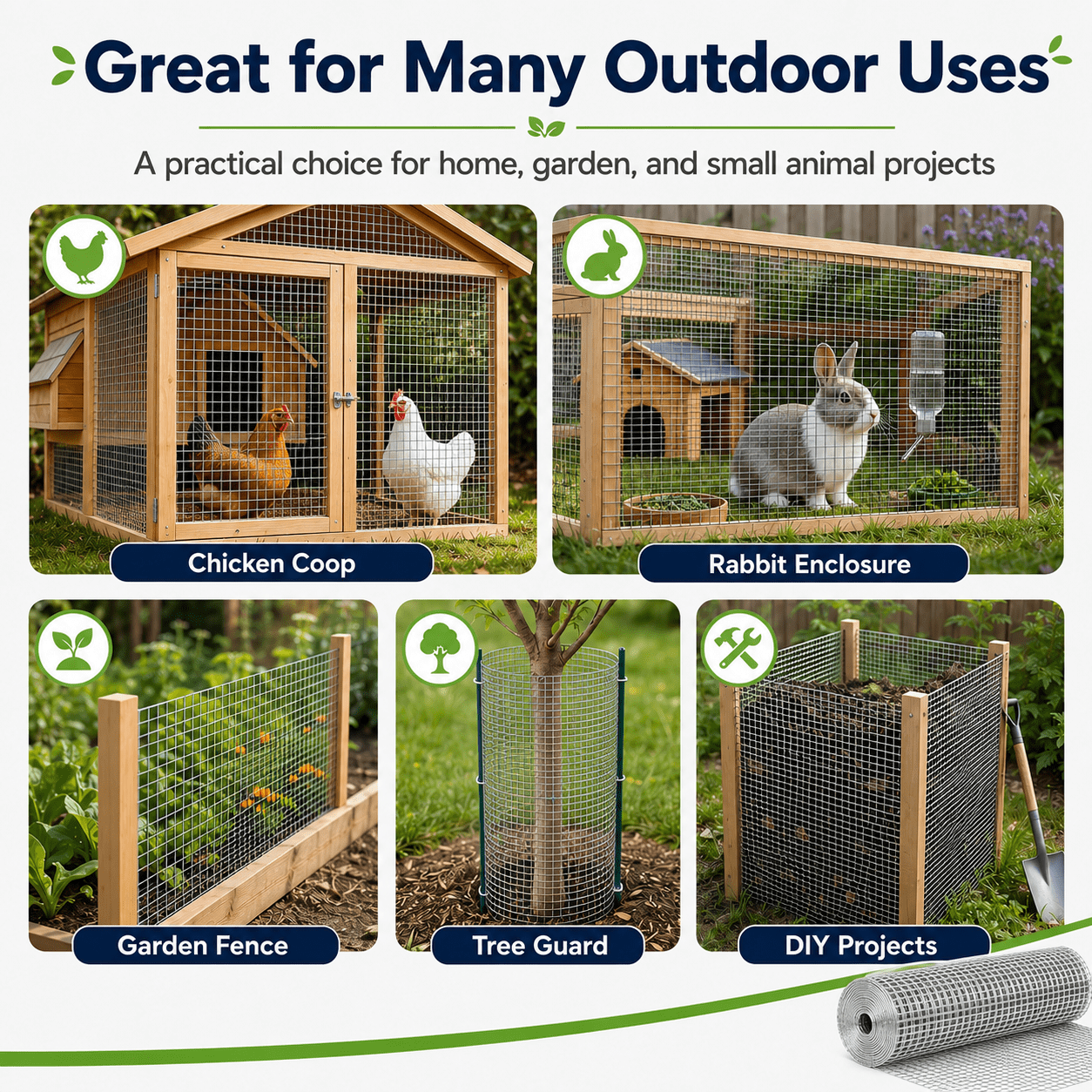 Yeslife 48 in. x 100 ft. Hardware Cloth, 1/2 in. Mesh Galvanized Wire Fence Roll, Chicken Wire for Chicken Coops, Rabbit Cages and Gardens
