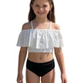 thumbnail image 2 of Girls' Tankini Swimsuit Stylish Two Tone for Teens and Juniors High Waist Bikini with Adjustable Ties Swimwear for Youth Swimming Pool Beach, 2 of 8