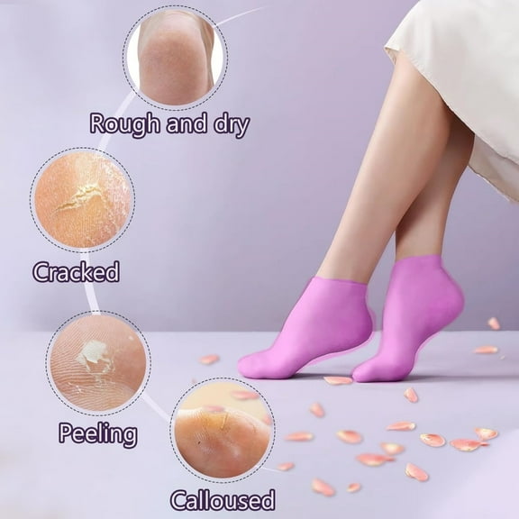 Silicone Socks for Cracked Feet - Women's Moisturizing Foot Socks for Cracked Heels