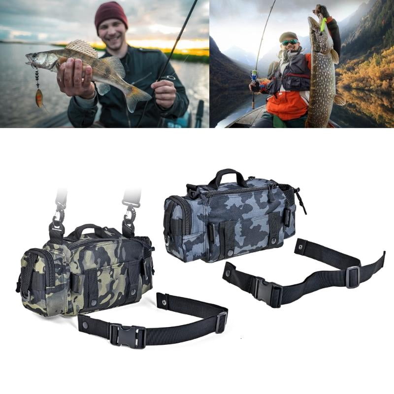 CEORPER Fishing Tackle Bag Waterproof Crossbody Fishing Gear Bag with Waist Belt