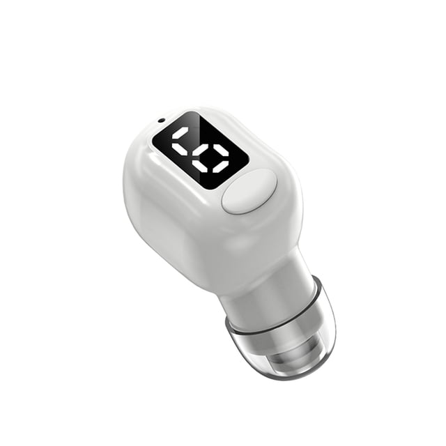 Injueey 1 pieza de auricular inalámbrico compatible con Bluetooth 5,3 asistente de voz recargable pantalla de alimentación auricular comunicación Cables de audio/vídeo Blanco