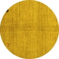 thumbnail image 1 of Ahgly Company Machine Washable Indoor Round Abstract Yellow Modern Area Rugs, 7' Round, 1 of 4
