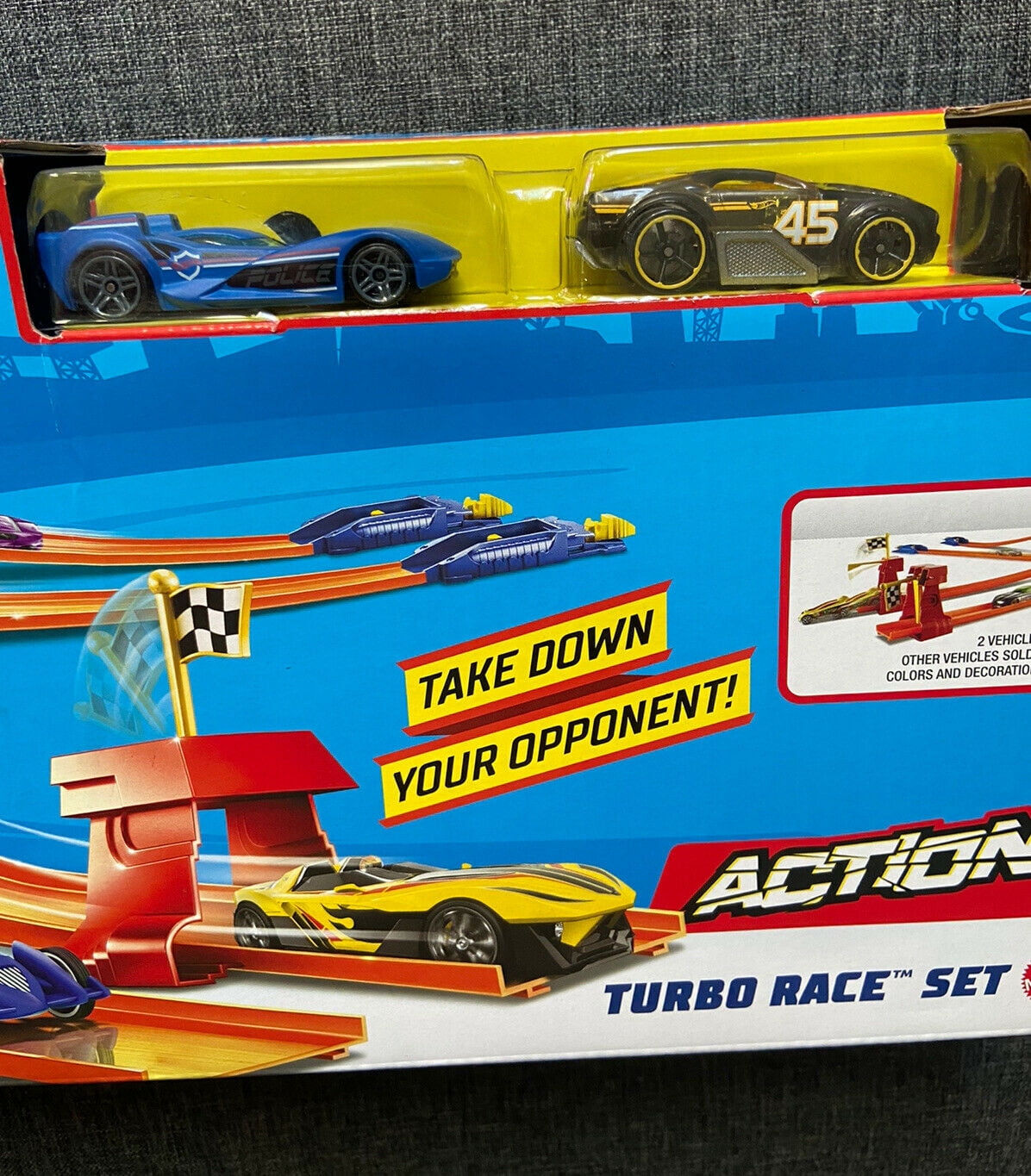 Hot Wheels Action Turbo Race Set Playset Police Vehicle Edition