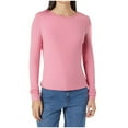 thumbnail image 2 of Antinious Crop Tops Womens Long Sleeve Solid Crew Neck Casual Blouse Shirts,Sweatshirt for Women,Going Out Tops for Women,Pink,M, 2 of 5