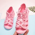 thumbnail image 5 of LNMQLPDBS Little Girl Shoes Kids Soild Color Bowknot Decoration Ankle Shoes with Zipper Back Flat Non Slip Princress Shoes Beach Shoes Girls Sandals Size 3 Girls Dress Sandals for Daily, 5 of 8