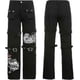 thumbnail image 5 of Women Y2k High Waisted Jeans Loose Wide Leg Denim Trousers Graphic Print Baggy Cargo Pants Gothic Dark Punk Streetwear, 5 of 5