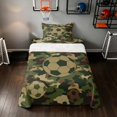 thumbnail image 2 of Manfei Cartoon Sports Twin Sheets, Camo Soccer Bedding, Camo Green Beige Brown 3 Pieces(1 Flat Sheet, 1 Fitted Sheet and 1 Pillowcase), 2 of 6