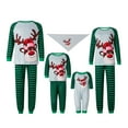 thumbnail image 1 of KOMOO Christmas Family Matching Pajamas for The Whole Family Cartoon Elk Print Tops Striped Pants Xmas Pajamas Parent-Child Outfit Pjs, 1 of 7