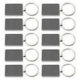thumbnail image 1 of 10 Two Tone Rectangular Metal Keychains Set - Key Ring, High Quality - Black, 1 of 5