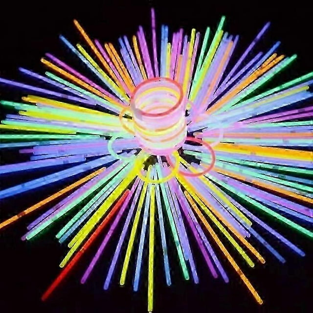 SZTXJ 100 Pieces Party Supplies - 8 Inch Light Up Party Supplies, Light Up Party Decorations, Light Up Necklaces and Light Up Bracelets with Connector