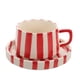 thumbnail image 1 of Juego de 1 taza de cerámica para agua, café o leche a rayas. Taza de cerámica para uso doméstico, ideal para té, café, zumo, latte o capuchino., 1 of 7