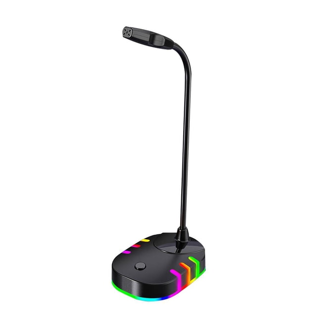 Micrófono de computadora con luz de ambiente Computadoras de escritorio Micrófono Micrófono de ajuste flexible universal Micrófono USB para videoconferencia Inevent EL009156-00