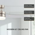 thumbnail image 4 of Bestco 52” Brushed Nickel Modern Integrated LED Ceiling Fan with Remote Control and Light Kit, 4 of 11