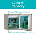 thumbnail image 3 of BLACK+DECKER BCRK17V Compact Refrigerator Energy Star Single Door Mini Fridge with Freezer, 1.7 cu. ft., Silver, 3 of 8