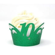 All About Details 10 Cupcake Wrappers,12pcs (Glitter Green)