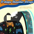 thumbnail image 5 of Game Controller Black Pattern 17" School Backpacks for Teens,Waterproof Oxford Fabric,S-Shape Padded Straps for School,Travel,Hiking,Camping, 5 of 6