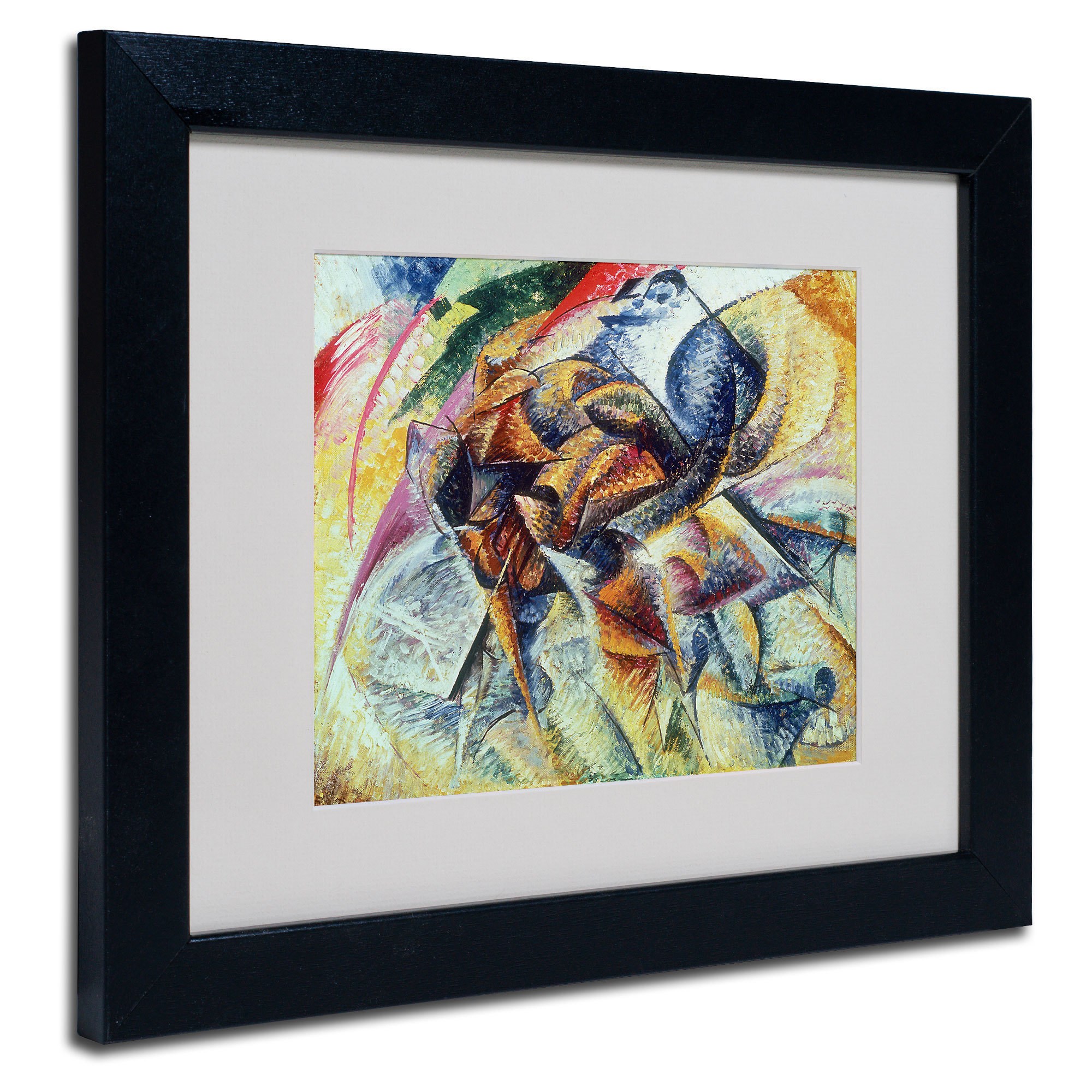 Trademark Fine Art "Dynamism of a Cyclist, 1913" Matted Framed Art by Umberto Boccioni, Black Frame
