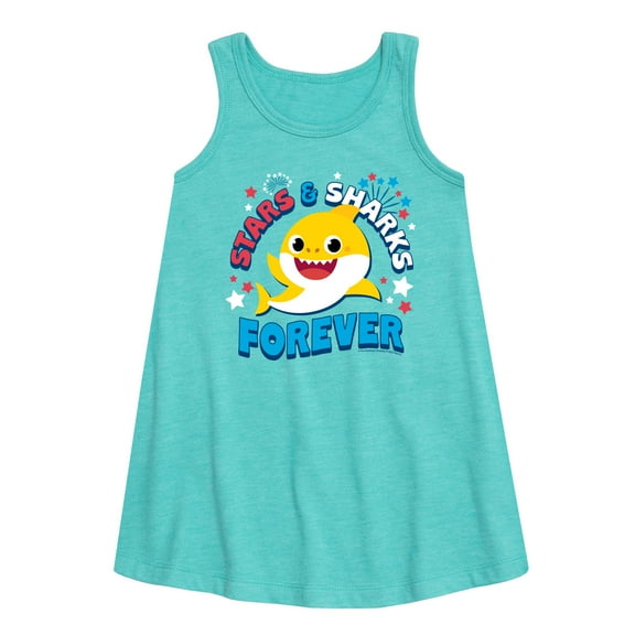 Baby Shark - Stars and Sharks - Girl's Aline Dress