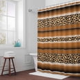 thumbnail image 5 of Brown Stripes Fabric Shower Curtain Leopard Animal Skin Printed Washable Shower Curtains for Bathroom, Waterproof Bath Curtain with Hooks Home Decor 72x72in, 5 of 8
