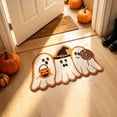 thumbnail image 4 of Yhmxh Halloween Ghost Boo Shaped Bathroom Rugs, 15.75×23.62 Inch Cute Spooky Ghost Bath Mat, Non‑Slip Absorbent Decorative Rug for Front Door Entryway Indoor Outdoor Halloween Home Decor, 4 of 6