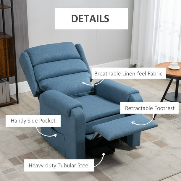 HOMCOM Power Lift Recliner Chair for Elderly Reclining Chair with Pockets